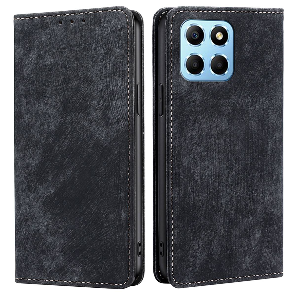 For Honor X8 5G / X6 4G PU Leather Wallet Stand Shockproof Case RFID Blocking Magnetic Auto-absorbed Phone Cover