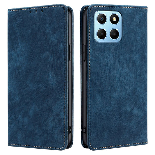 For Honor X8 5G / X6 4G PU Leather Wallet Stand Shockproof Case RFID Blocking Magnetic Auto-absorbed Phone Cover