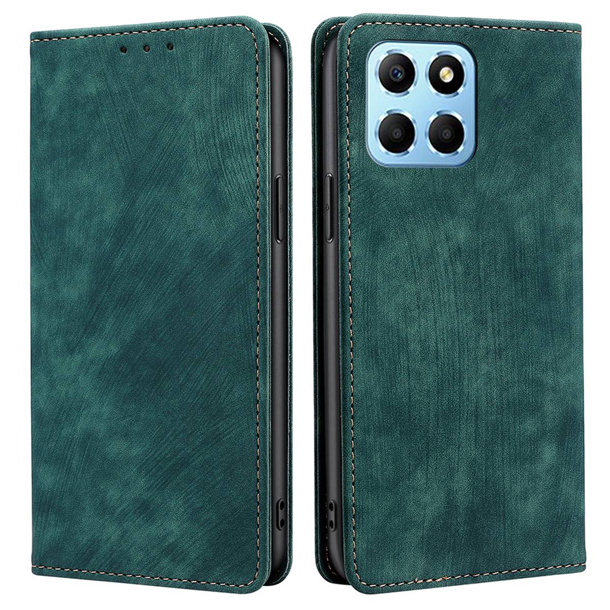 For Honor X8 5G / X6 4G PU Leather Wallet Stand Shockproof Case RFID Blocking Magnetic Auto-absorbed Phone Cover