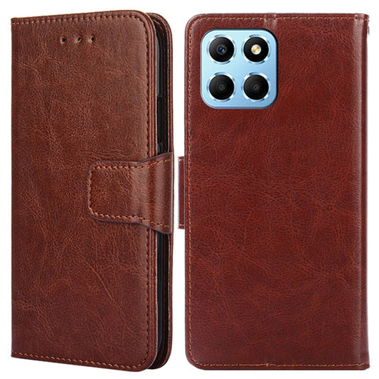 For Honor X8 5G / X6 4G Textured PU Leather Magnetic Clasp Phone Case Wallet Stand Drop-proof Inner TPU Cover