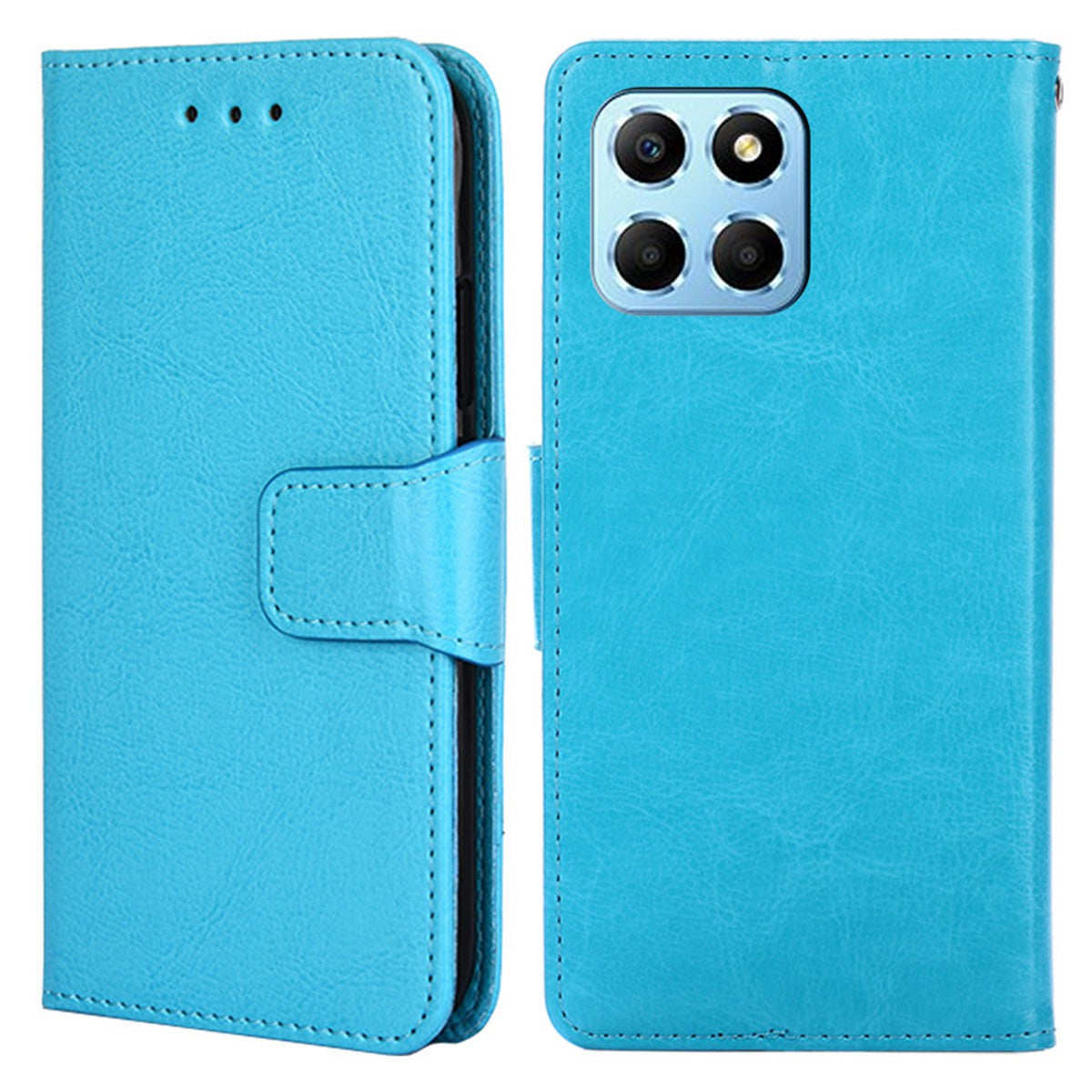 For Honor X8 5G / X6 4G Textured PU Leather Magnetic Clasp Phone Case Wallet Stand Drop-proof Inner TPU Cover