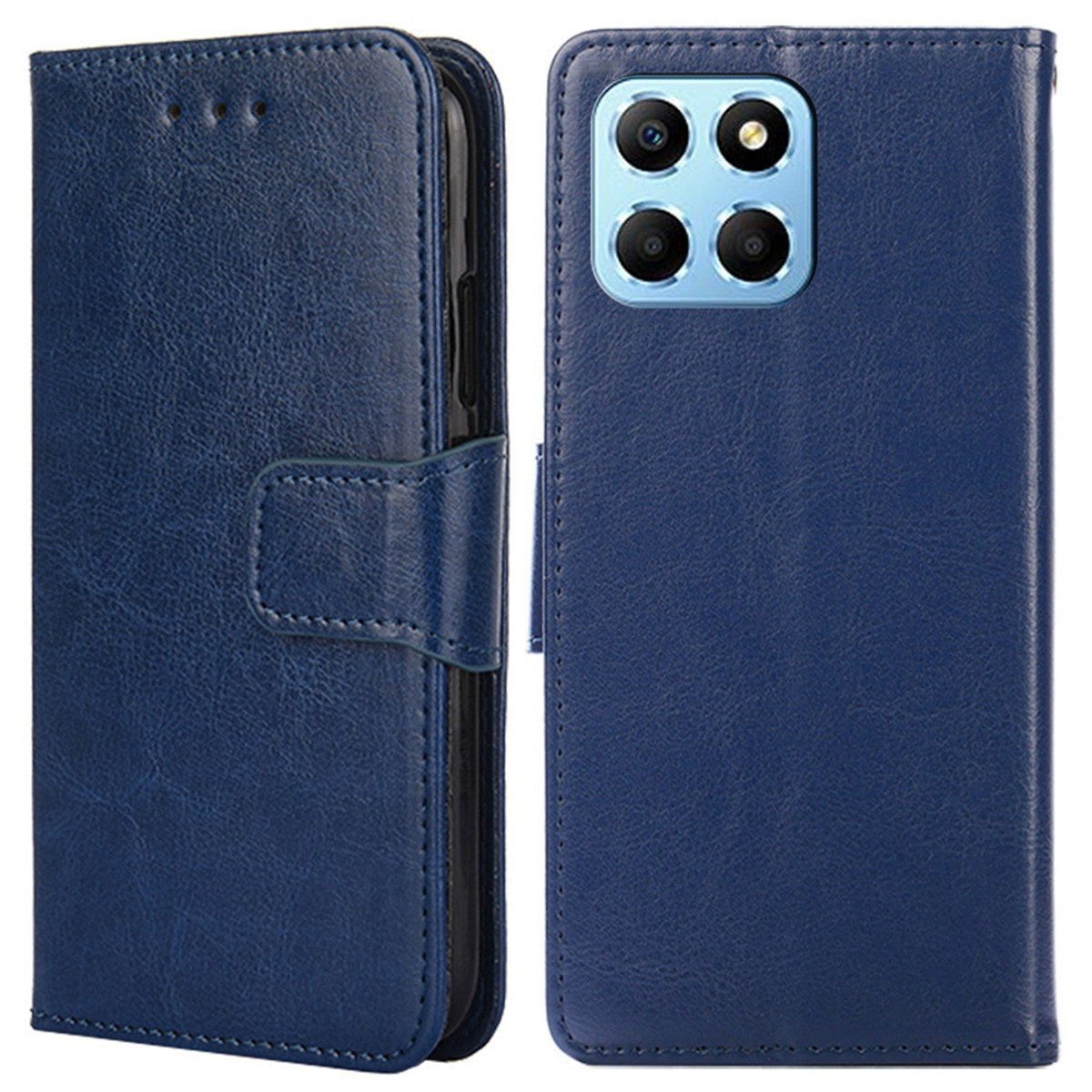 For Honor X8 5G / X6 4G Textured PU Leather Magnetic Clasp Phone Case Wallet Stand Drop-proof Inner TPU Cover