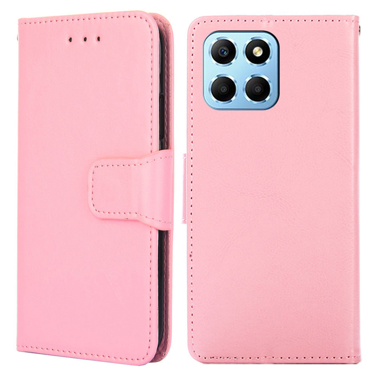 For Honor X8 5G / X6 4G Textured PU Leather Magnetic Clasp Phone Case Wallet Stand Drop-proof Inner TPU Cover