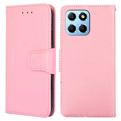 For Honor X8 5G / X6 4G Textured PU Leather Magnetic Clasp Phone Case Wallet Stand Drop-proof Inner TPU Cover