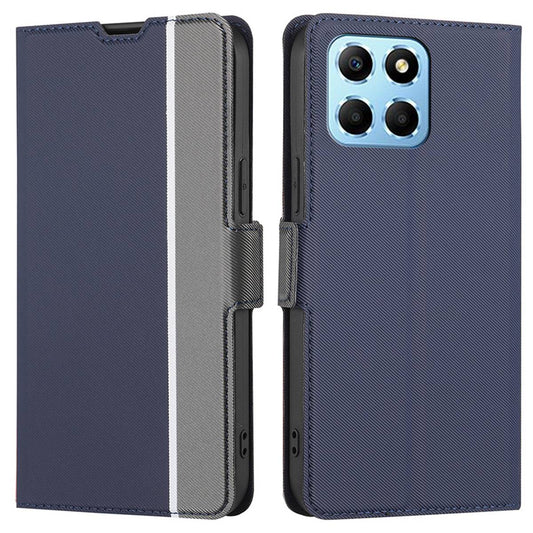 For Honor X8 5G / X6 4G Twill Texture PU Leather Stand Phone Case Dual Magnet Clasp Card Holder Anti-drop Cover