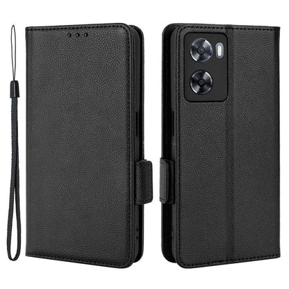 PU Leather Phone Case for Oppo A77 4G / A57 4G / A57e 4G / A57s 4G / A57 (CPH2387) (Taiwan Version), Litchi Texture Stand Wallet Phone Cover