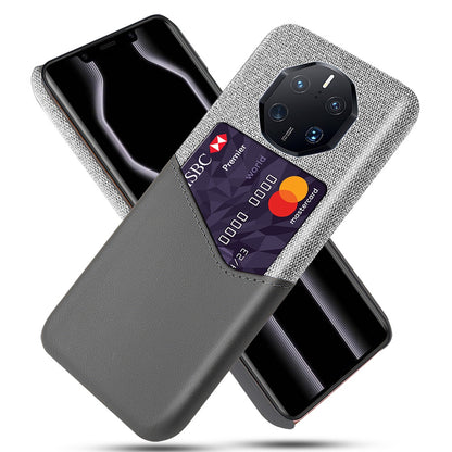 For Huawei Mate 50 RS Porsche Design 4G Anti-fall Cellphone Case Cloth Texture Phone Case Card Holder PU Leather Coated PC Cover