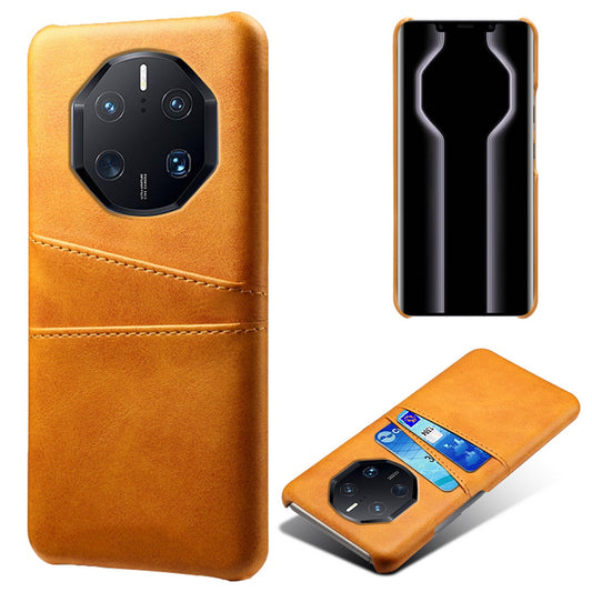 For Huawei Mate 50 RS Porsche Design 4G Phone Case with Dual Card Slots, Shockproof PU Leather Coated Hard PC Cover