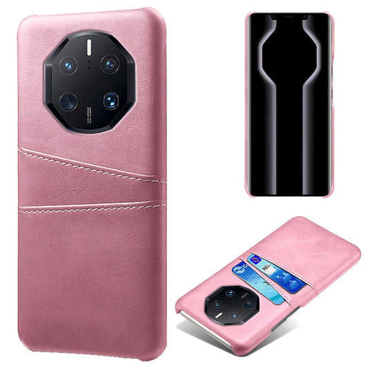 For Huawei Mate 50 RS Porsche Design 4G Phone Case with Dual Card Slots, Shockproof PU Leather Coated Hard PC Cover