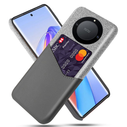 For Honor X40 5G PU Leather Coated PC Protective Shell Cloth Texture Anti-Slip Shockproof Phone Case with Card Holder