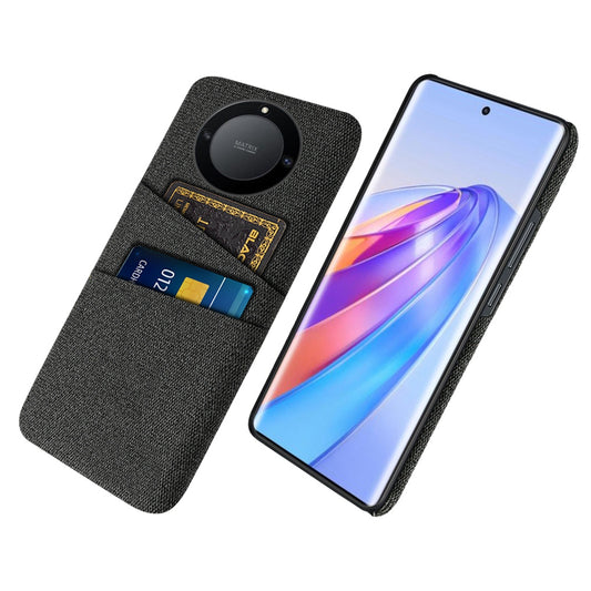 For Honor X40 5G Cloth Texture Anti-Slip Shockproof Case Dual Card Slots Design Hard PC Protective Shell Phone Cover
