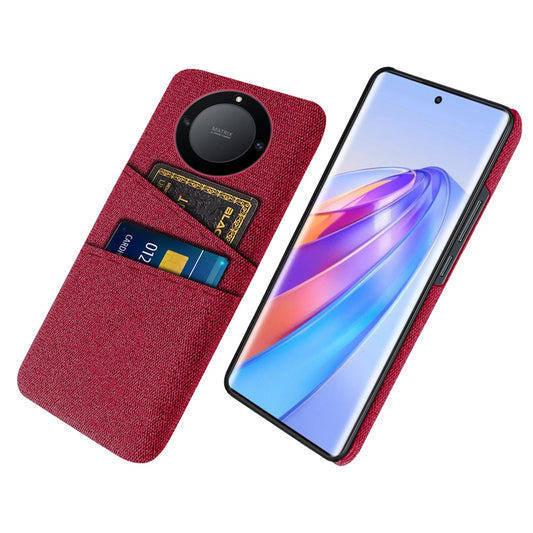 For Honor X40 5G Cloth Texture Anti-Slip Shockproof Case Dual Card Slots Design Hard PC Protective Shell Phone Cover