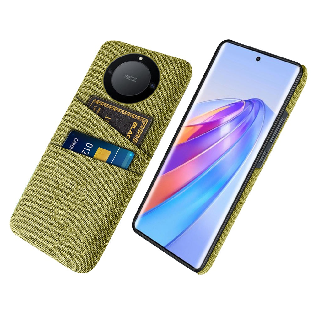 For Honor X40 5G Cloth Texture Anti-Slip Shockproof Case Dual Card Slots Design Hard PC Protective Shell Phone Cover