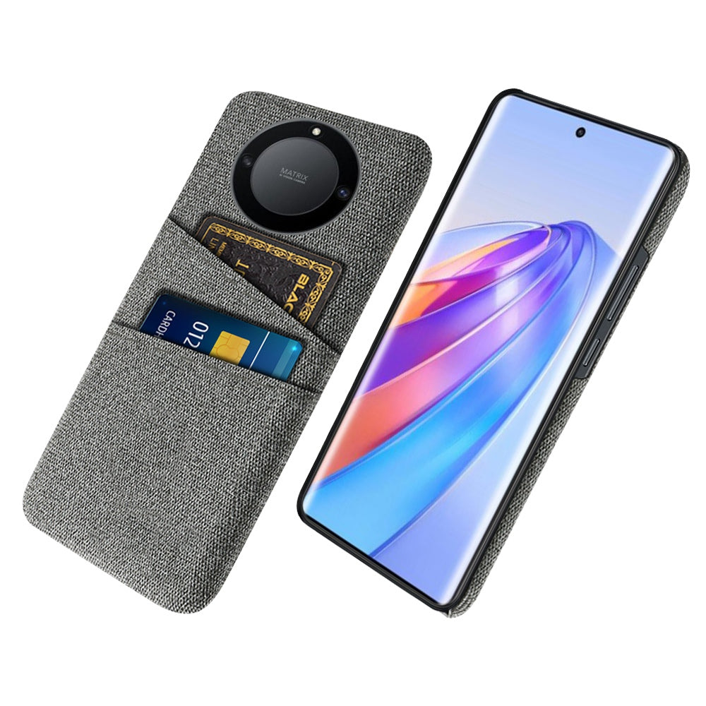 For Honor X40 5G Cloth Texture Anti-Slip Shockproof Case Dual Card Slots Design Hard PC Protective Shell Phone Cover