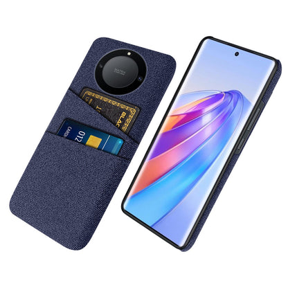 For Honor X40 5G Cloth Texture Anti-Slip Shockproof Case Dual Card Slots Design Hard PC Protective Shell Phone Cover