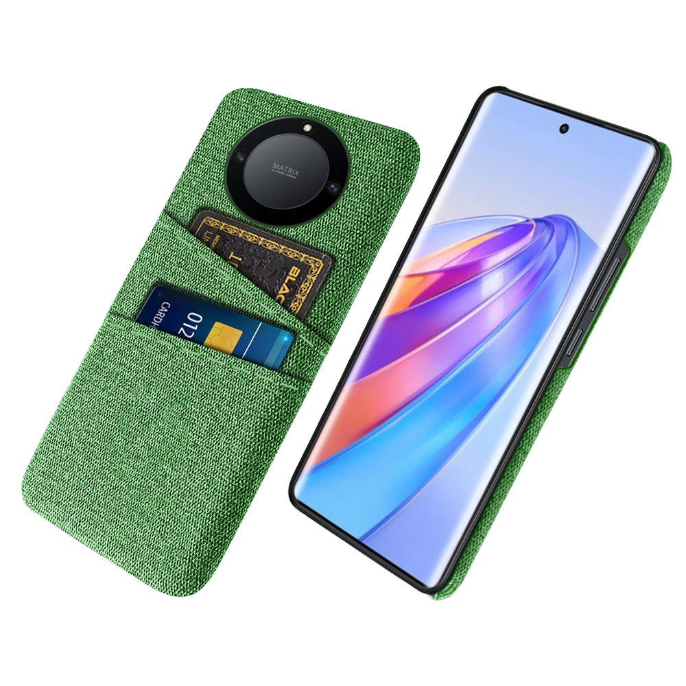 For Honor X40 5G Cloth Texture Anti-Slip Shockproof Case Dual Card Slots Design Hard PC Protective Shell Phone Cover