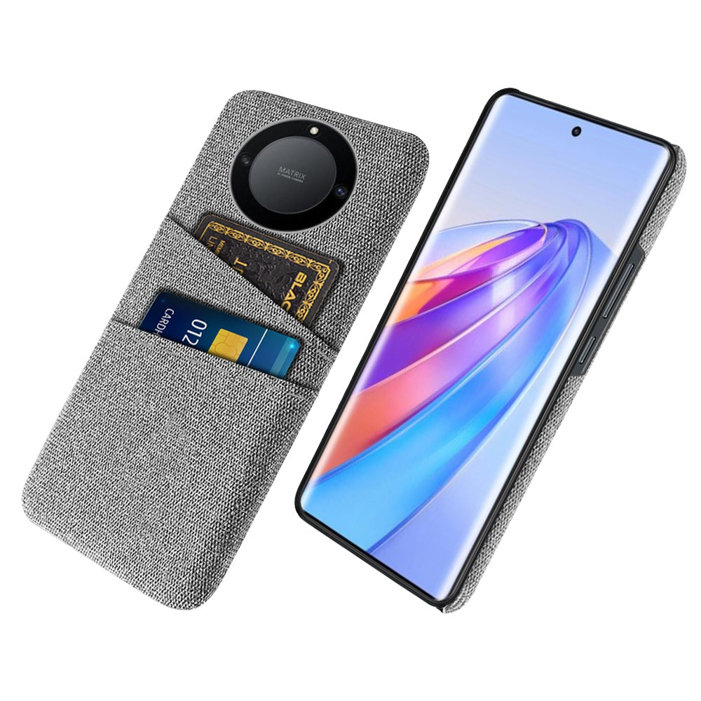 For Honor X40 5G Cloth Texture Anti-Slip Shockproof Case Dual Card Slots Design Hard PC Protective Shell Phone Cover