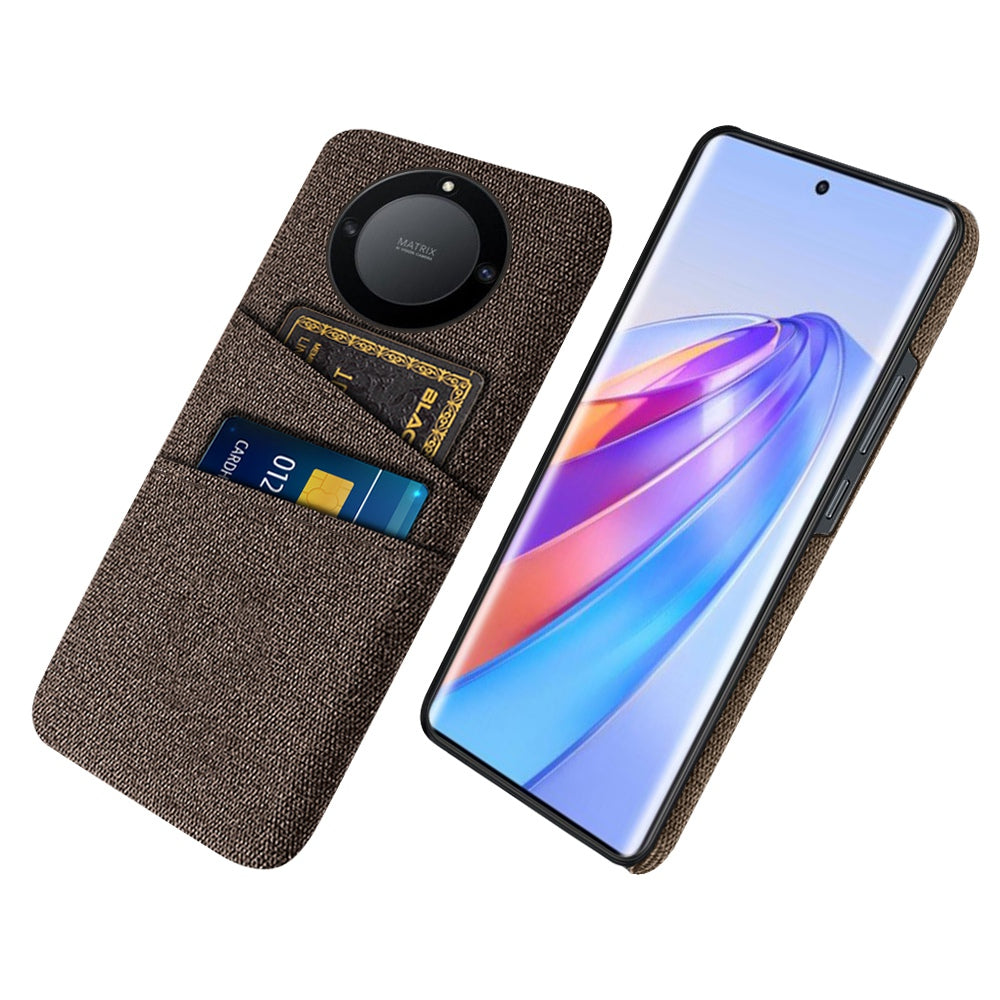 For Honor X40 5G Cloth Texture Anti-Slip Shockproof Case Dual Card Slots Design Hard PC Protective Shell Phone Cover
