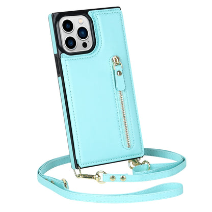 Wallet Phone Case for iPhone 13 Pro 6.1 inch Anti-Scratch Protective Case TPU PU Leather Shockproof Cover with Zippered Pouch / Shoulder Strap