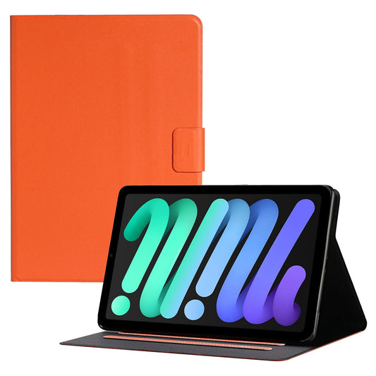 For iPad 10.9 (2022) Solid Color PU Leather Tablet Case Card Holder Full Protection Cover with Adjustable Stand