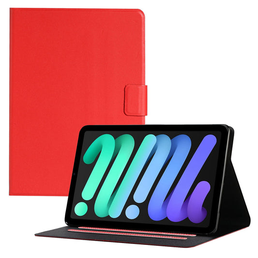 For iPad 10.9 (2022) Solid Color PU Leather Tablet Case Card Holder Full Protection Cover with Adjustable Stand