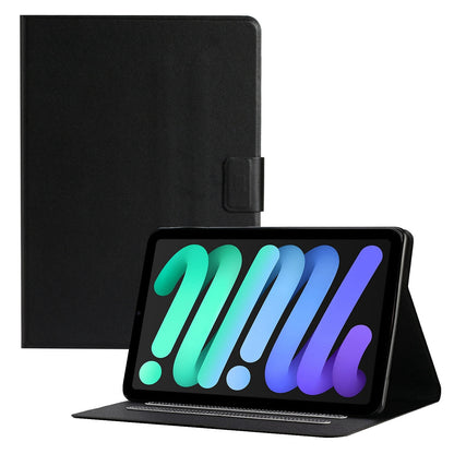 For iPad 10.9 (2022) Solid Color PU Leather Tablet Case Card Holder Full Protection Cover with Adjustable Stand
