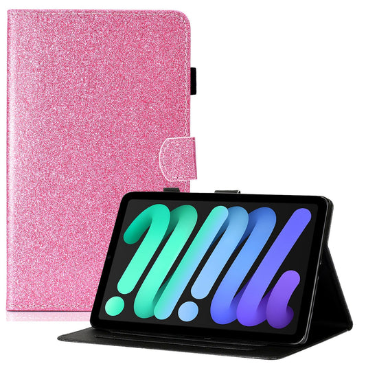 For iPad 10.9 (2022) Glitter Powder PU Leather Tablet Case Auto Wake / Sleep Anti-scratch Cover with Stand Card Holder