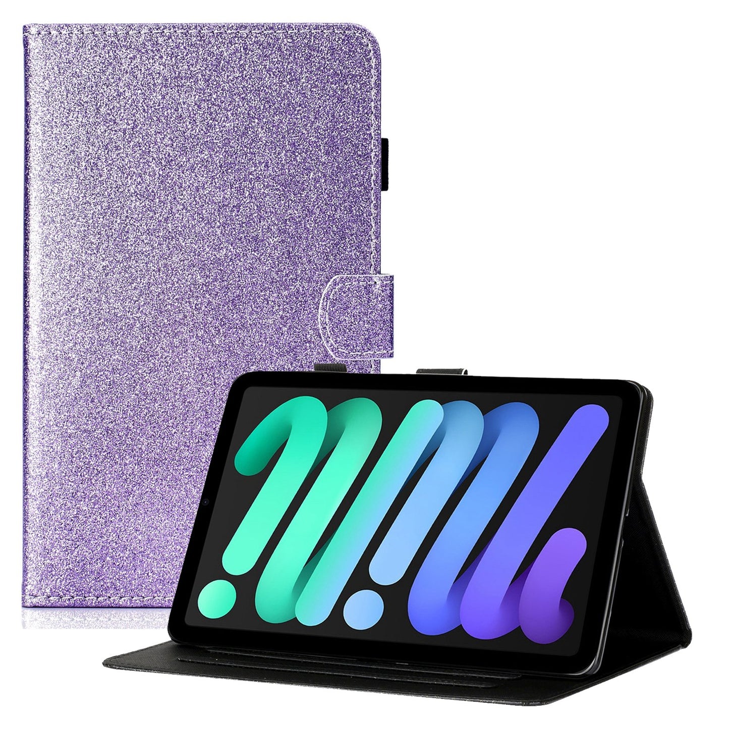 For iPad 10.9 (2022) Glitter Powder PU Leather Tablet Case Auto Wake / Sleep Anti-scratch Cover with Stand Card Holder