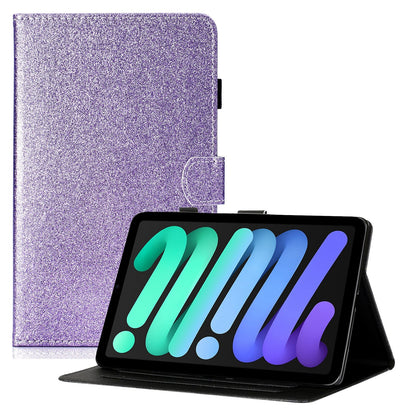 For iPad 10.9 (2022) Glitter Powder PU Leather Tablet Case Auto Wake / Sleep Anti-scratch Cover with Stand Card Holder