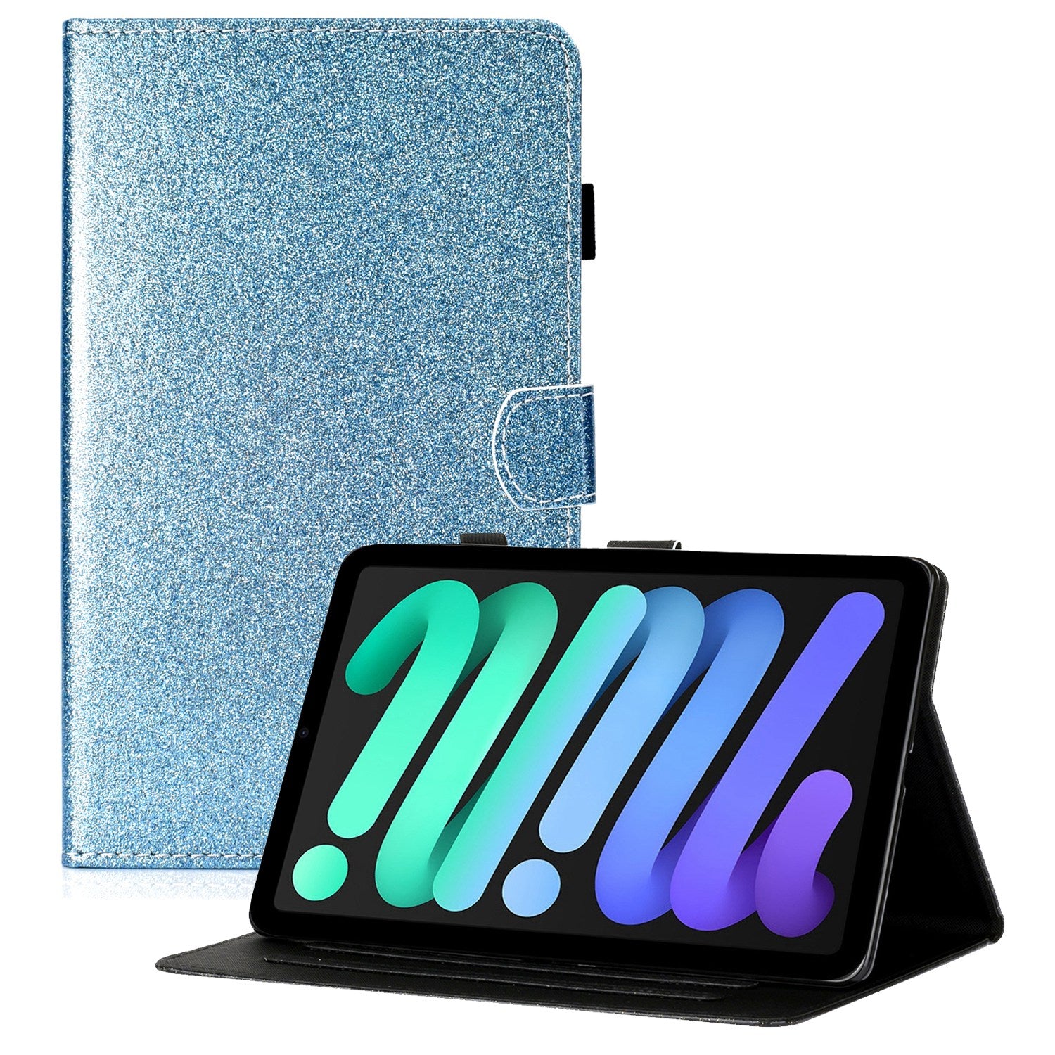 For iPad 10.9 (2022) Glitter Powder PU Leather Tablet Case Auto Wake / Sleep Anti-scratch Cover with Stand Card Holder