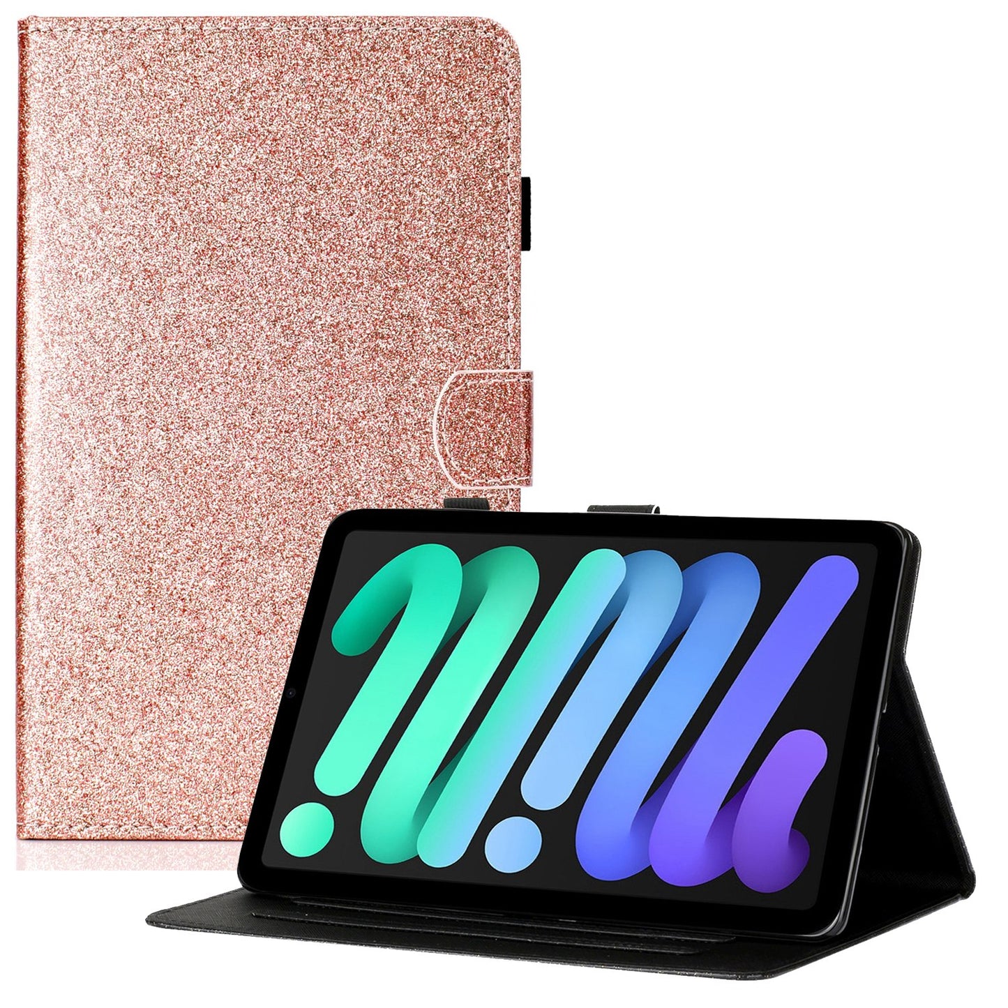 For iPad 10.9 (2022) Glitter Powder PU Leather Tablet Case Auto Wake / Sleep Anti-scratch Cover with Stand Card Holder