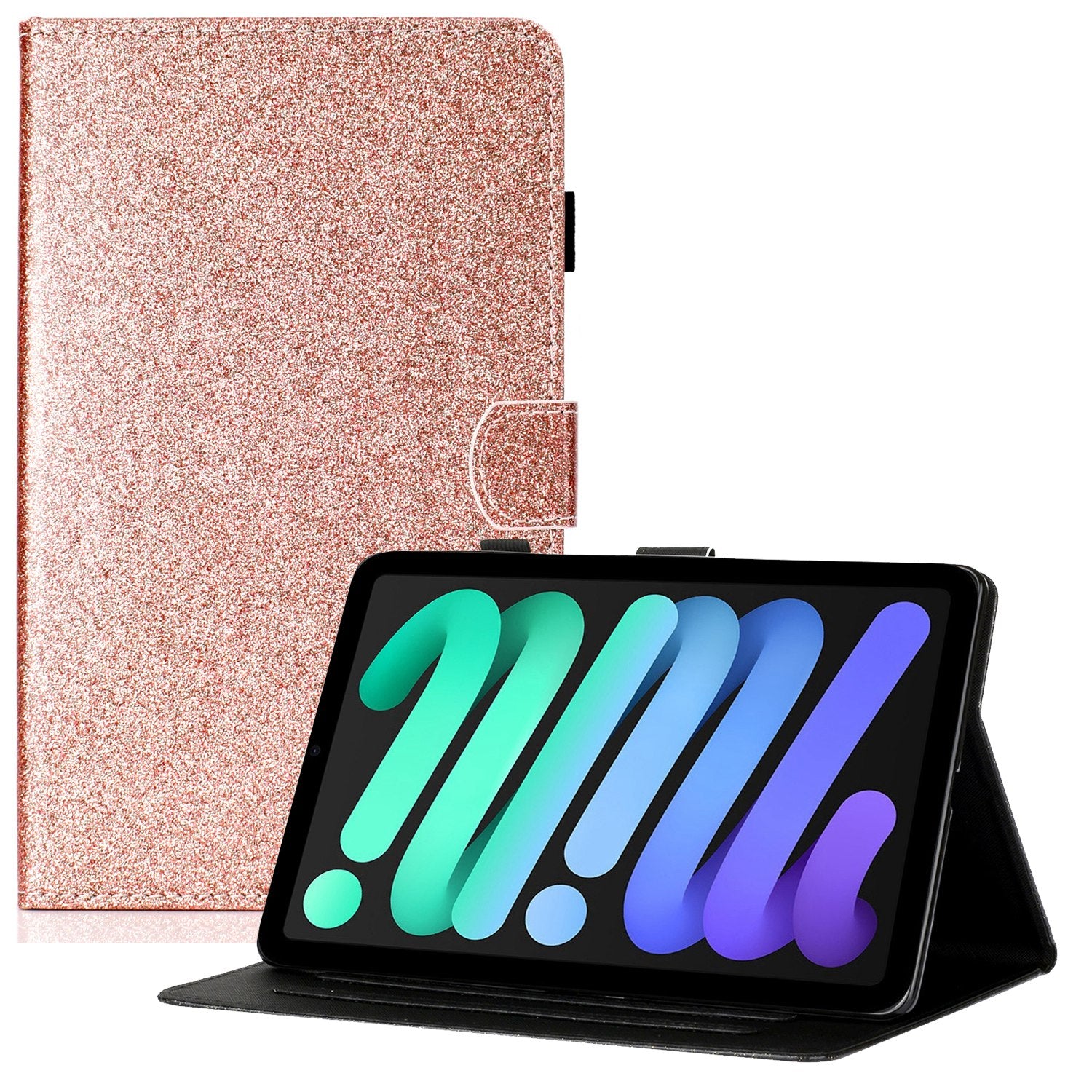 For iPad 10.9 (2022) Glitter Powder PU Leather Tablet Case Auto Wake / Sleep Anti-scratch Cover with Stand Card Holder