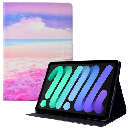 For iPad 10.9 (2022) Pattern Printing Cross Texture PU Leather Case Card Holder Stand Tablet Cover with Auto Wake / Sleep
