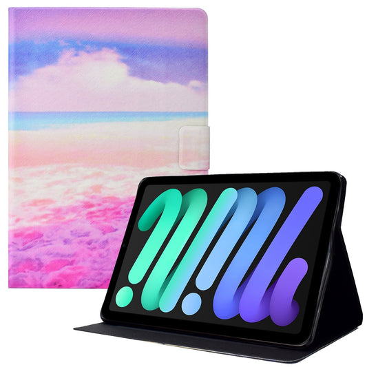 For iPad 10.9 (2022) Pattern Printing Cross Texture PU Leather Case Card Holder Stand Tablet Cover with Auto Wake / Sleep