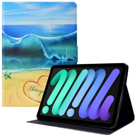 For iPad 10.9 (2022) Pattern Printing Cross Texture PU Leather Case Card Holder Stand Tablet Cover with Auto Wake / Sleep