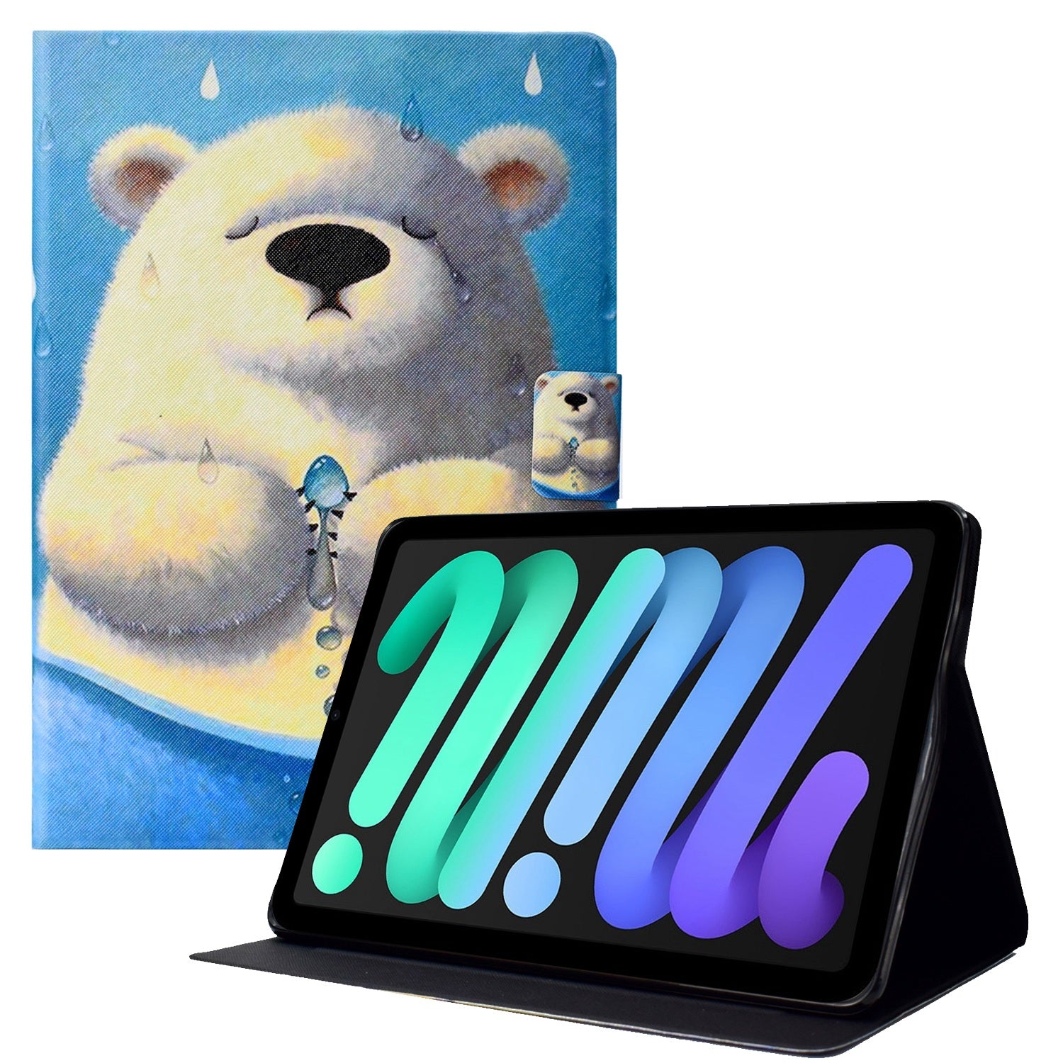 For iPad 10.9 (2022) Pattern Printing Cross Texture PU Leather Case Card Holder Stand Tablet Cover with Auto Wake / Sleep
