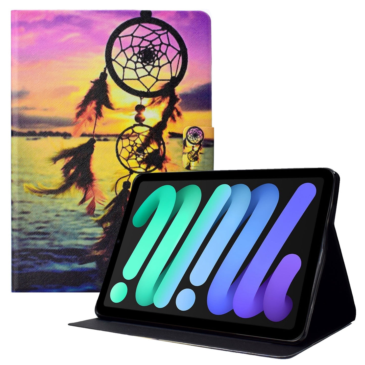 For iPad 10.9 (2022) Pattern Printing Cross Texture PU Leather Case Card Holder Stand Tablet Cover with Auto Wake / Sleep