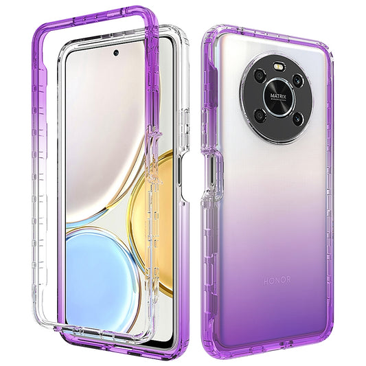 For Honor Magic 4 Lite 5G / X9 5G / X9 4G Transparent TPU + PC Phone Protective Case Stylish Gradient Anti-scratch Cover