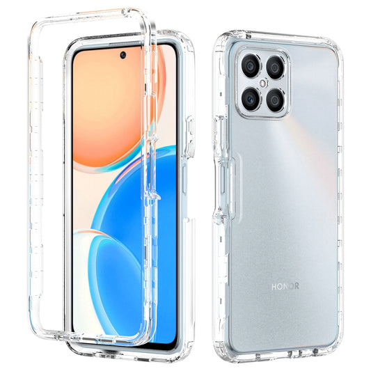 For Honor X8 4G Anti-scratch 2-in-1 TPU + PC Phone Case Gradient Color Crystal Clear Protective Cover