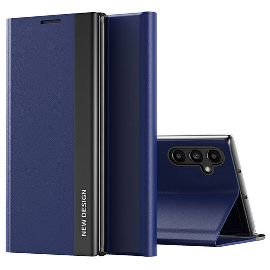 For Samsung Galaxy A14 5G Electroplating PU Leather Flip Viewing Stand Cover Magnetic Adsorption Phone Case