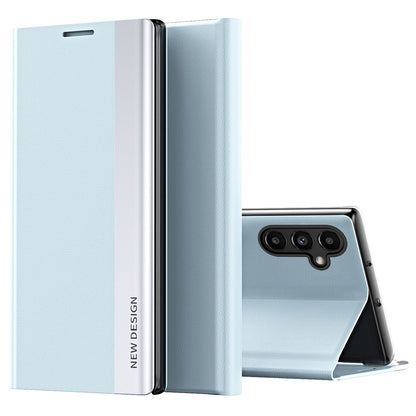 For Samsung Galaxy A14 5G Electroplating PU Leather Flip Viewing Stand Cover Magnetic Adsorption Phone Case