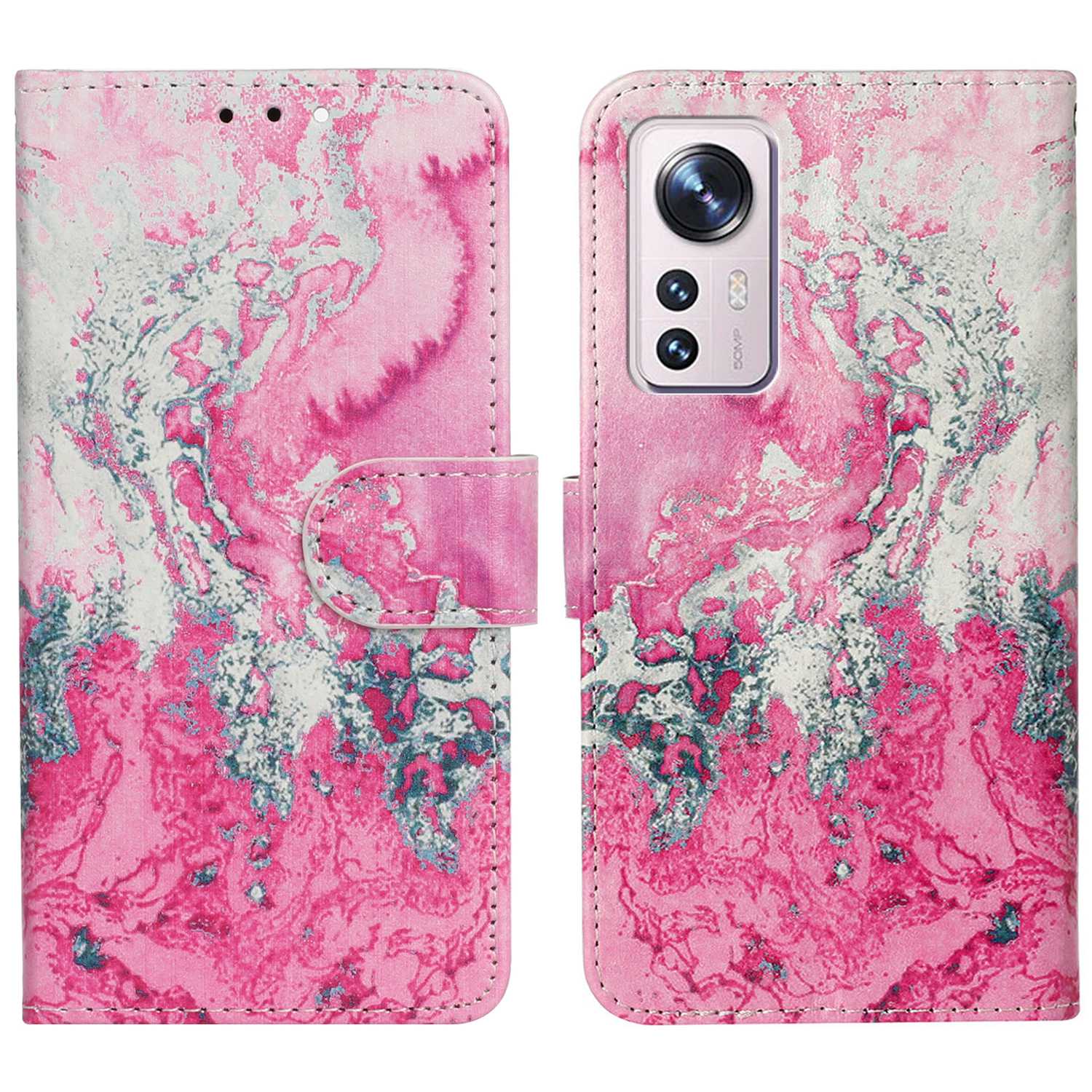 For Xiaomi 12 Pro 5G / 12 Pro (Dimensity) 5G / 12S Pro 5G PU Leather Wallet Phone Case Stylish Pattern Printing Protective Cover Stand Shell