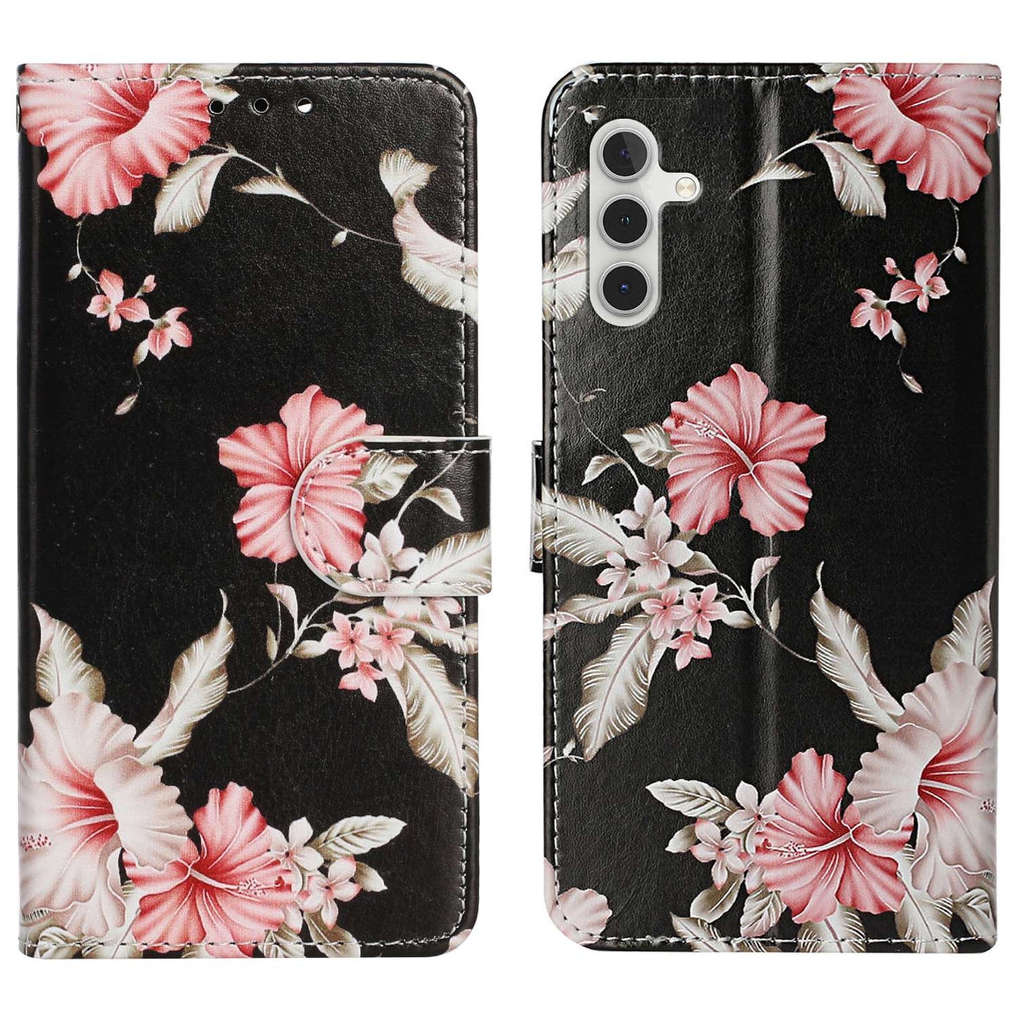 For Samsung Galaxy A04s 4G (164.7 x 76.7 x 9.1 mm) Pattern Printing Phone Cover Anti-scratch PU Leather Phone Wallet Foldable Stand Case