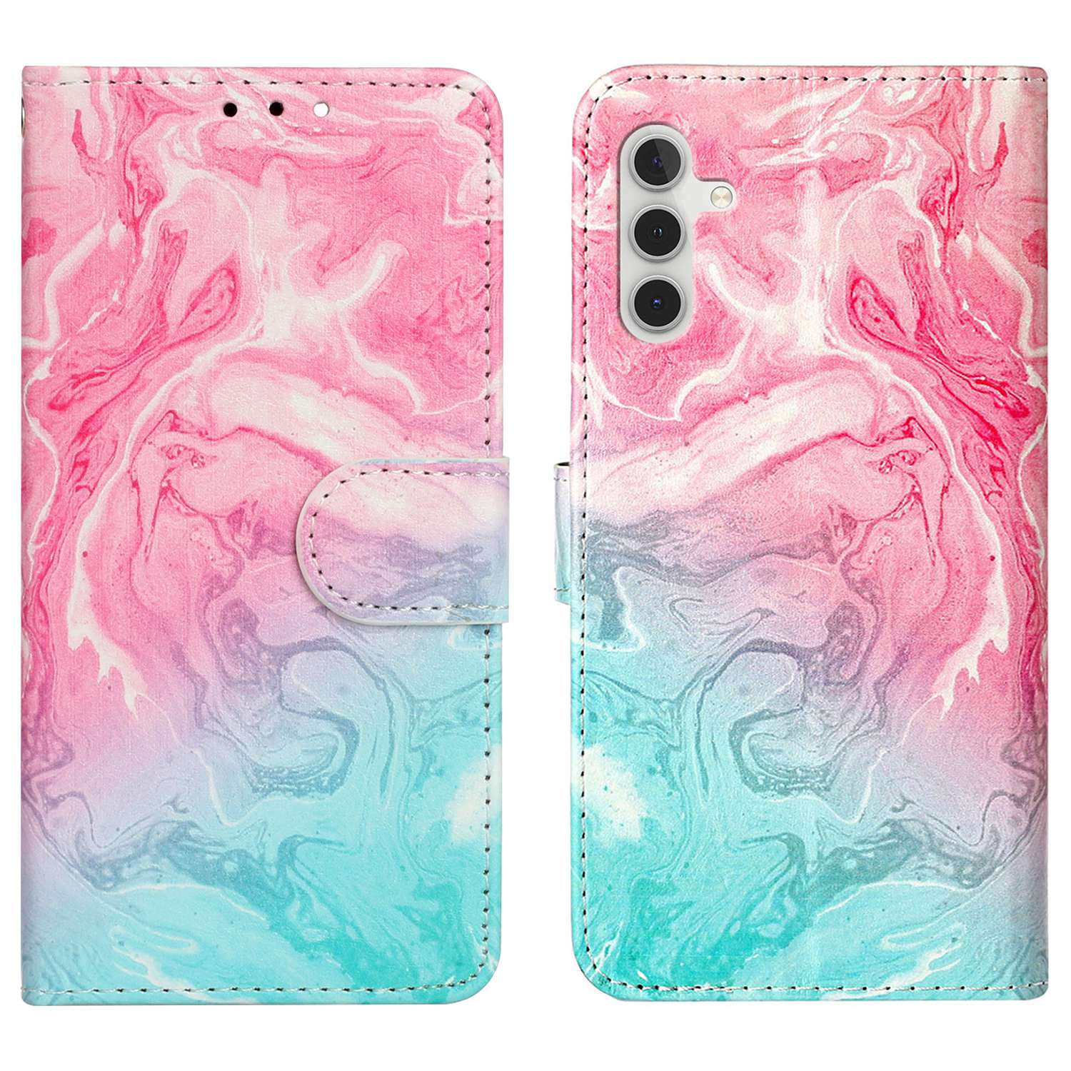 For Samsung Galaxy A04s 4G (164.7 x 76.7 x 9.1 mm) Pattern Printing Phone Cover Anti-scratch PU Leather Phone Wallet Foldable Stand Case