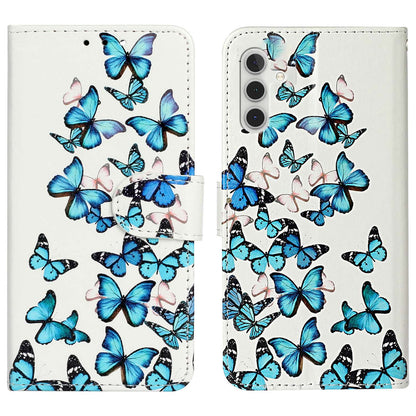 For Samsung Galaxy A04s 4G (164.7 x 76.7 x 9.1 mm) Pattern Printing Phone Cover Anti-scratch PU Leather Phone Wallet Foldable Stand Case