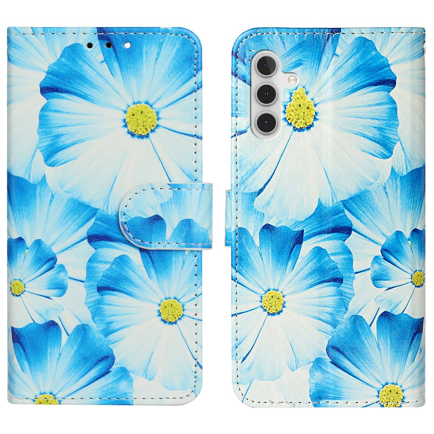 For Samsung Galaxy A04s 4G (164.7 x 76.7 x 9.1 mm) Pattern Printing Phone Cover Anti-scratch PU Leather Phone Wallet Foldable Stand Case