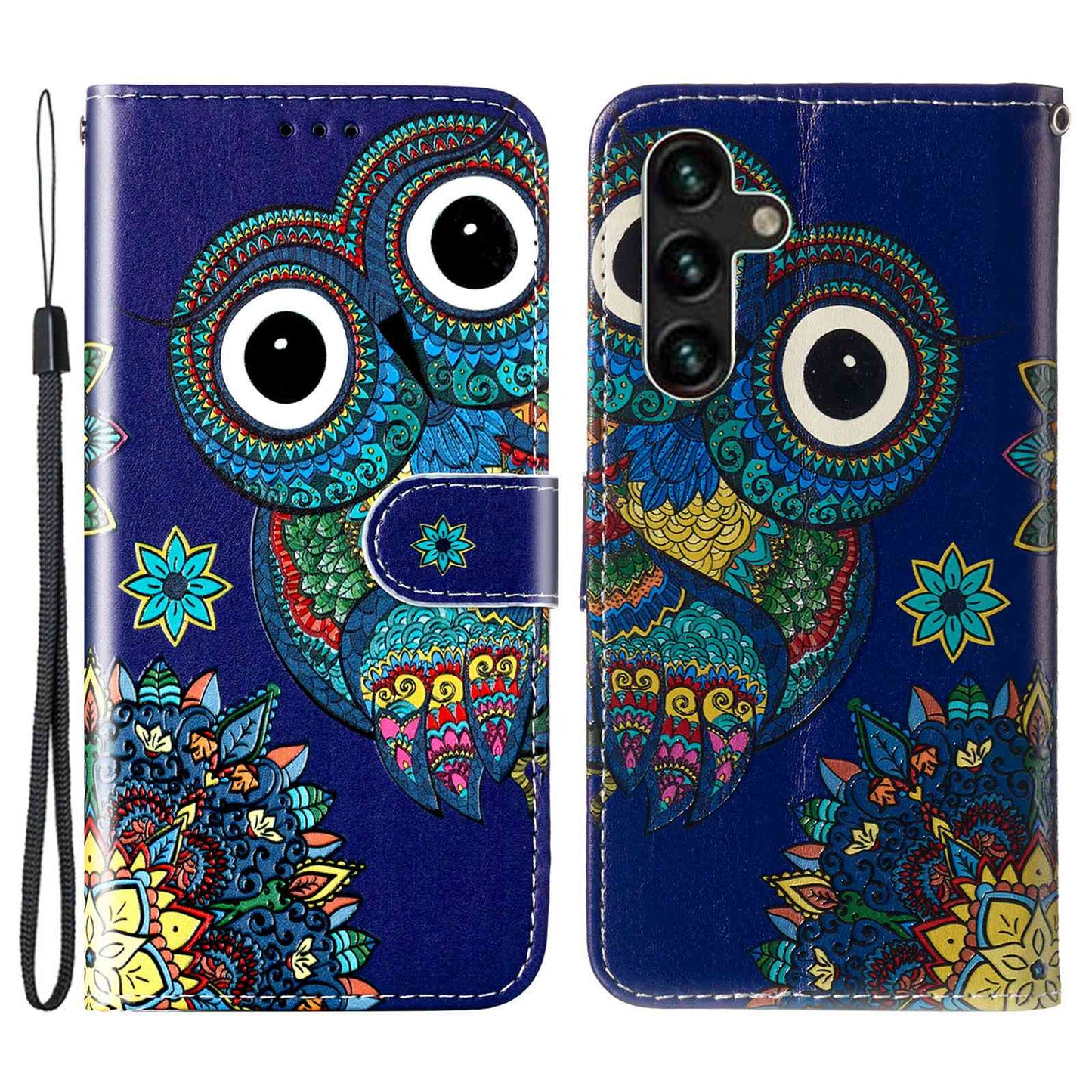 For Samsung Galaxy A04s 4G (164.7 x 76.7 x 9.1 mm) Pattern Embossed Phone Case PU Leather TPU Wallet Case with Stand / Hand Strap