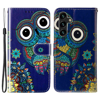 For Samsung Galaxy A04s 4G (164.7 x 76.7 x 9.1 mm) Pattern Embossed Phone Case PU Leather TPU Wallet Case with Stand / Hand Strap
