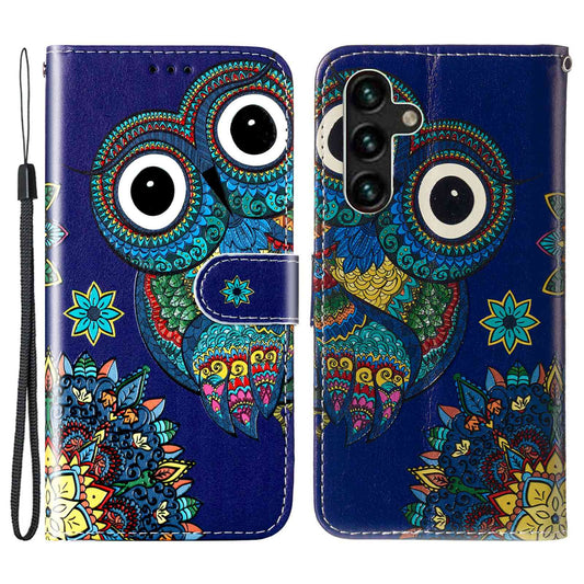 For Samsung Galaxy A04s 4G (164.7 x 76.7 x 9.1 mm) Pattern Embossed Phone Case PU Leather TPU Wallet Case with Stand / Hand Strap