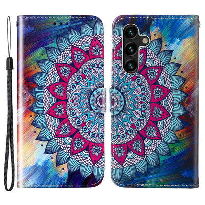 For Samsung Galaxy A04s 4G (164.7 x 76.7 x 9.1 mm) Pattern Embossed Phone Case PU Leather TPU Wallet Case with Stand / Hand Strap